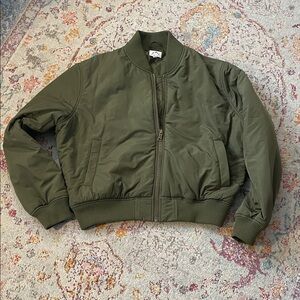 The Upside Large Khaki Bomber classic military, Y2K-inspired streetwear utility